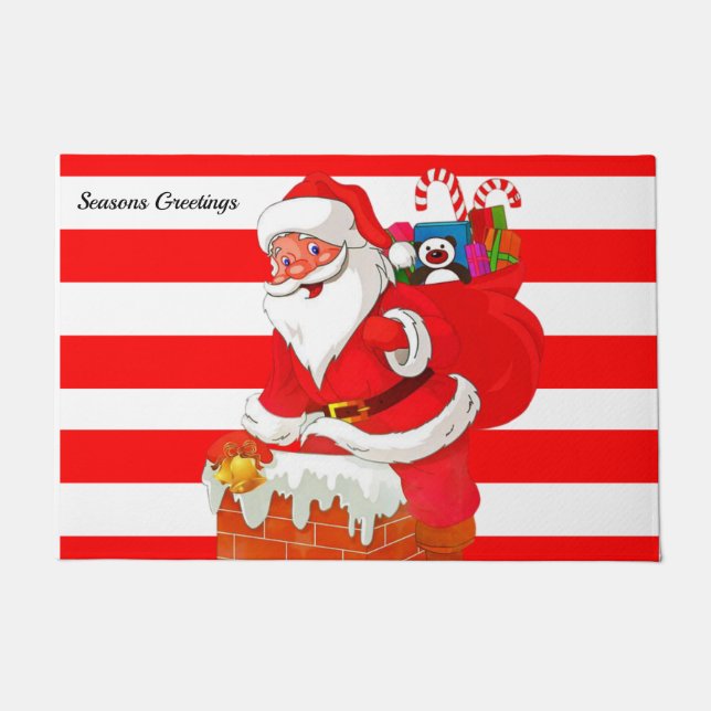Christmas Door Mat, Santa Doormat (Front)