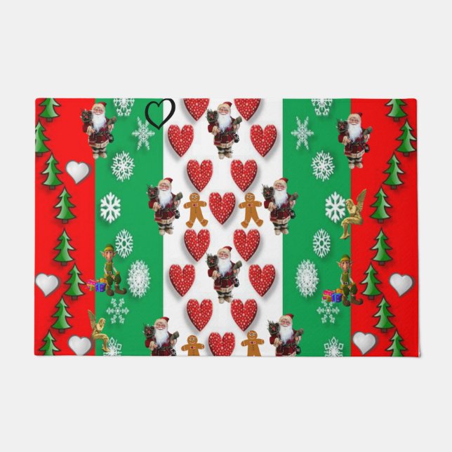 Christmas Door Mat, Santa Doormat (Front)