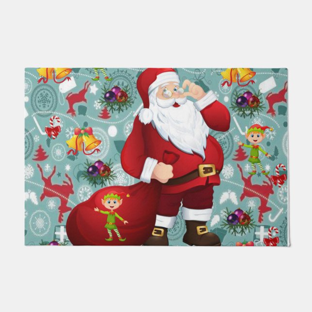 Christmas Door Mat, Santa Doormat (Front)