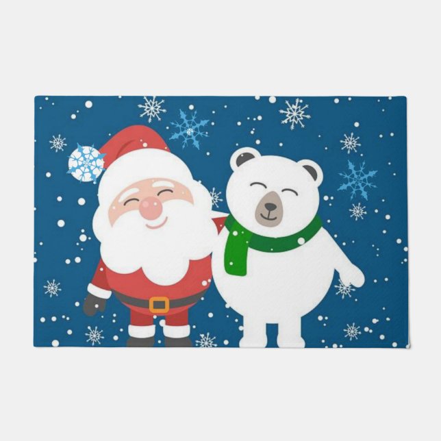 Christmas Door Mat, Santa Doormat (Front)