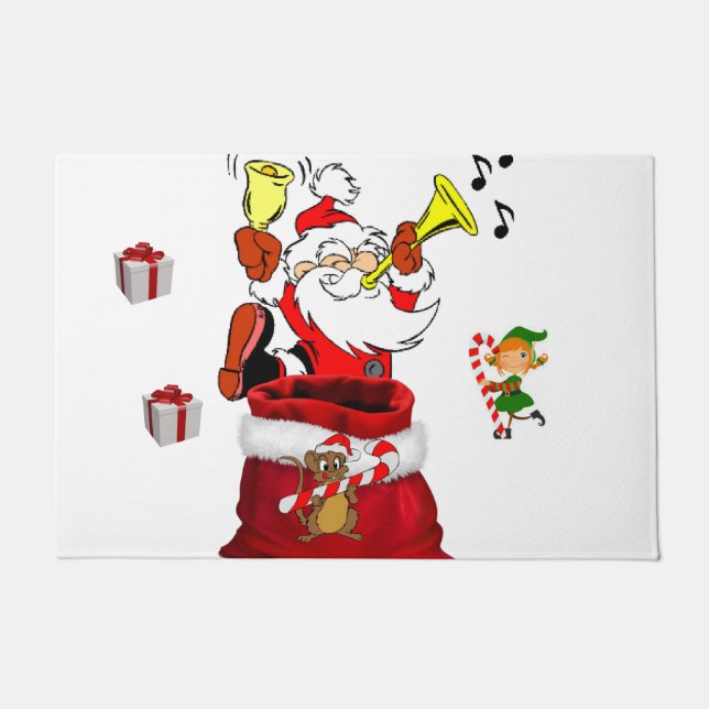 Christmas Door Mat, Santa Doormat (Front)