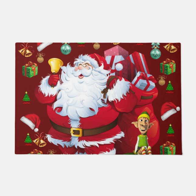 Christmas Door Mat, Santa Doormat (Front)