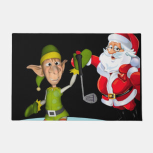 Christmas Door Mat, Santa Golf Doormat