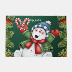 Christmas Door Mat, Snowman Doormat