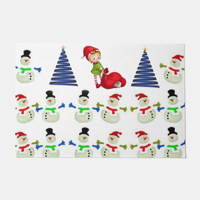 Christmas Door Mat, Snowman Doormat (Front)