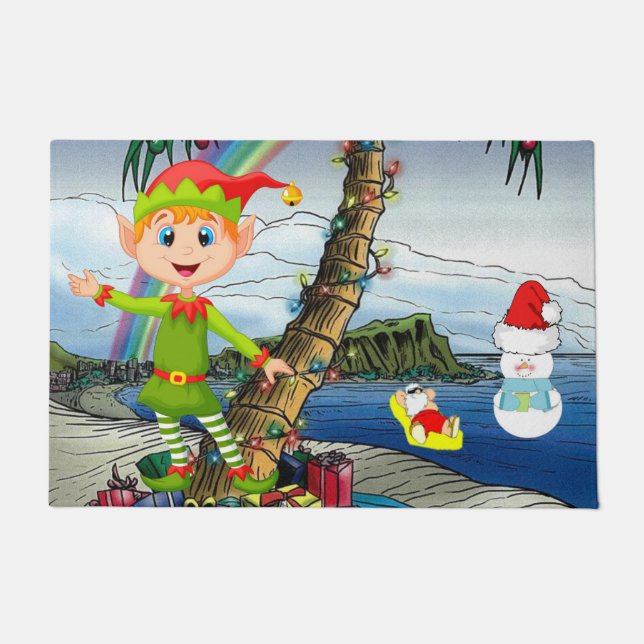 Christmas Door Mat, Snowman Doormat (Front)