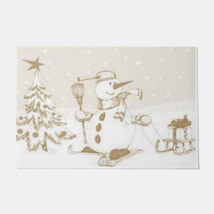 Christmas Door Mat, Snowman Doormat