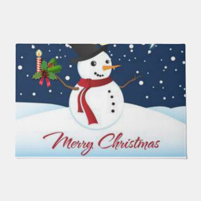 Christmas Door Mat, Snowman Doormat (Front)