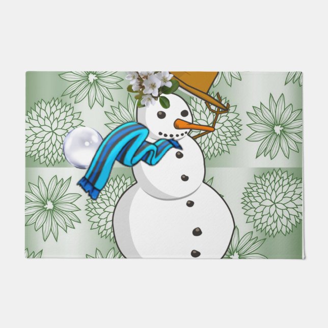 Christmas Door Mat, Snowman Doormat (Front)