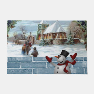 Christmas Door Mat, Snowman Doormat
