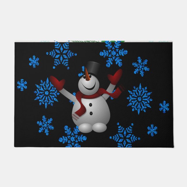 Christmas Door Mat, Snowman Doormat (Front)