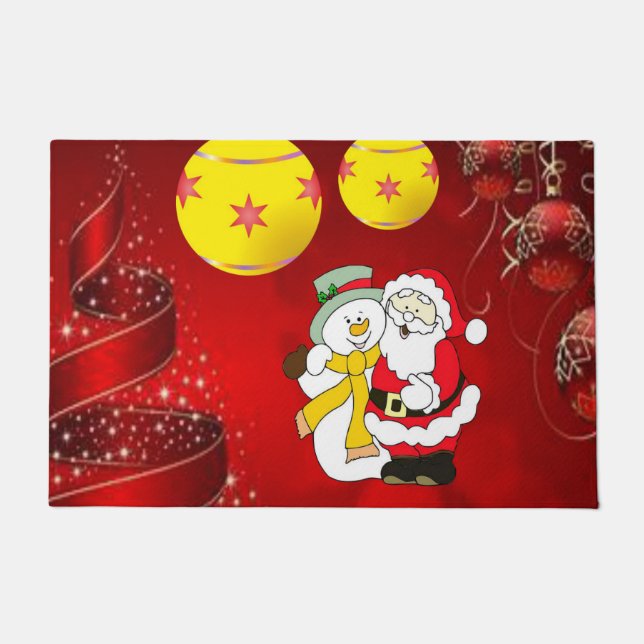 Christmas Door Mat, Snowman Doormat (Front)