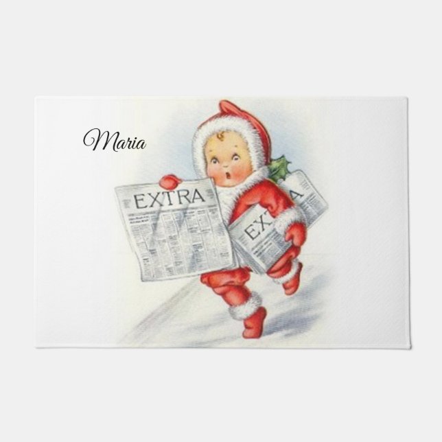 Christmas Door Mat, Vintage Doormat (Front)