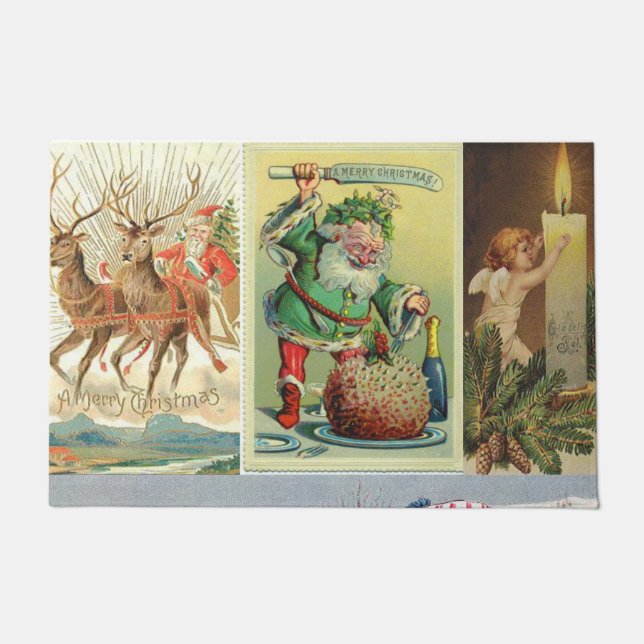 Christmas Door Mat, Vintage Doormat (Front)