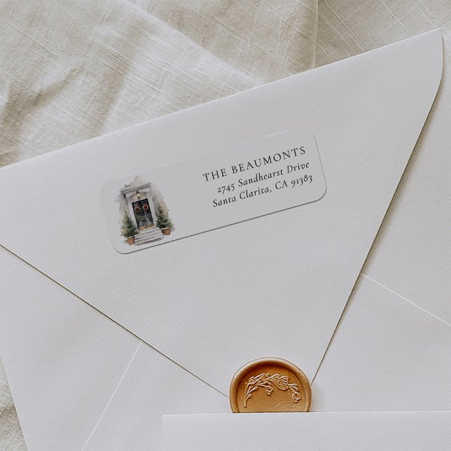 Christmas Door Return Address Label (Creator Uploaded)