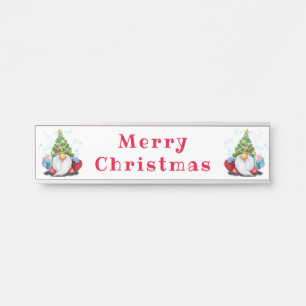Christmas Door Sign Gnomes with Gifts