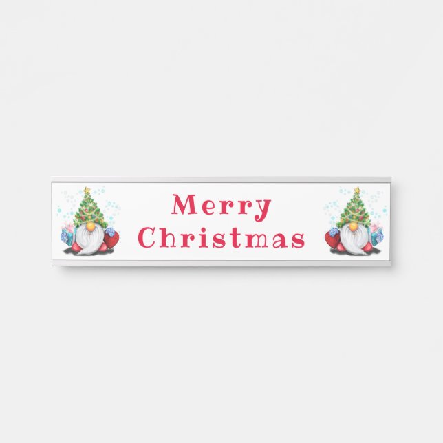 Christmas Door Sign Gnomes with Gifts (Front)