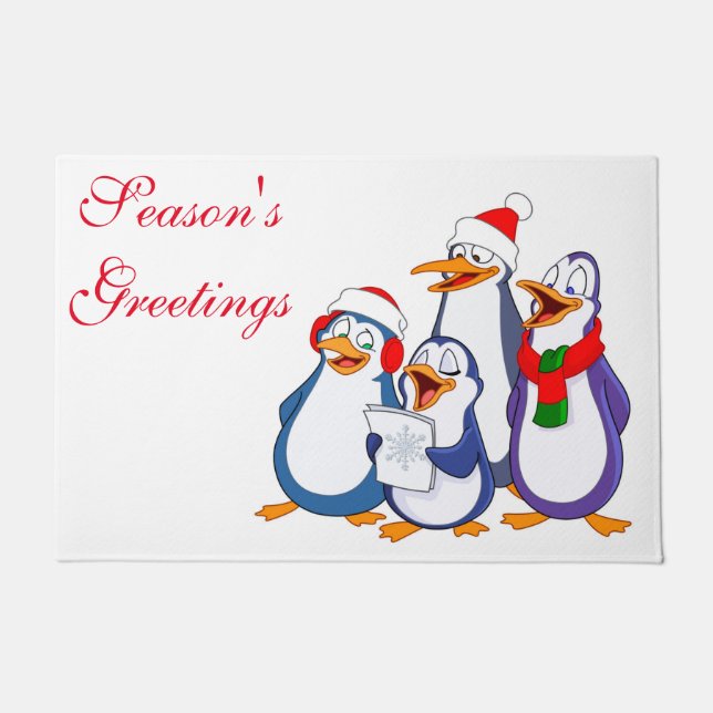 Christmas Doormat-Merry Penguins Doormat (Front)