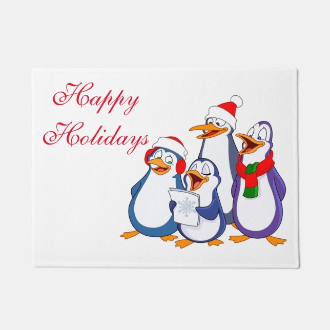 Christmas Doormat-Merry Penguins Doormat (Front)