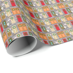 Christmas Doors Wrapping Paper