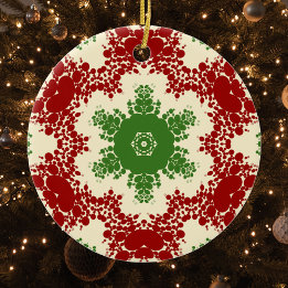 Christmas Dot Mandala Ceramic Tree Decoration