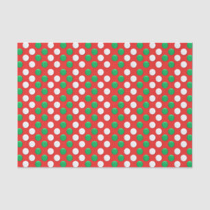 Christmas Dots Red White And Green Tissue Paper