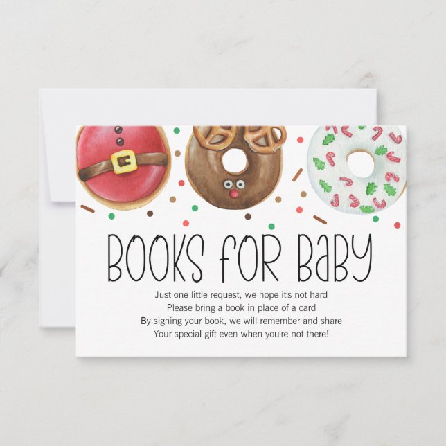 Christmas Doughnut Baby Sprinkle Books for Baby Ca Thank You Card (Front)