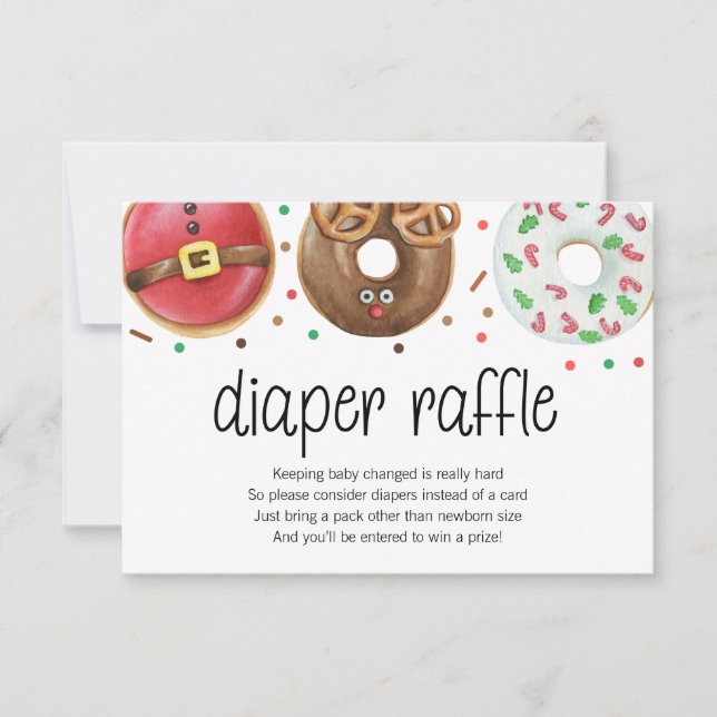 Christmas Doughnut Diaper Raffle Card (Front)