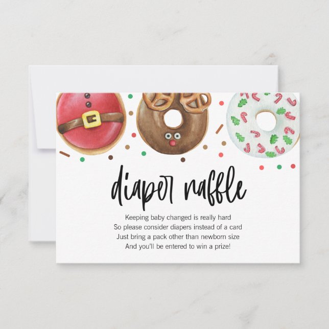 Christmas Doughnut Diaper Raffle Card (Front)