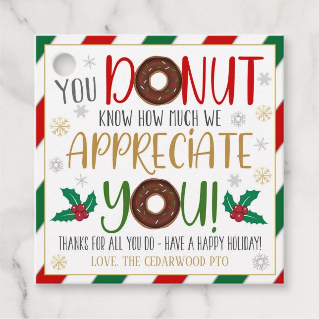Christmas Doughnut Gift Tag (Front)