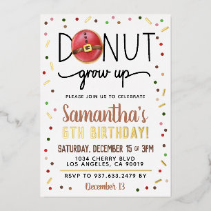 Christmas Doughnut Grow Up Birthday