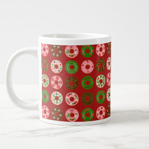 Christmas Doughnut Holiday Treat Pattern Large Coffee Mug