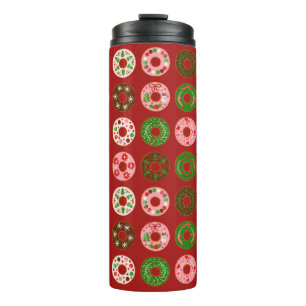 Christmas Doughnut Holiday Treat Pattern Thermal Tumbler