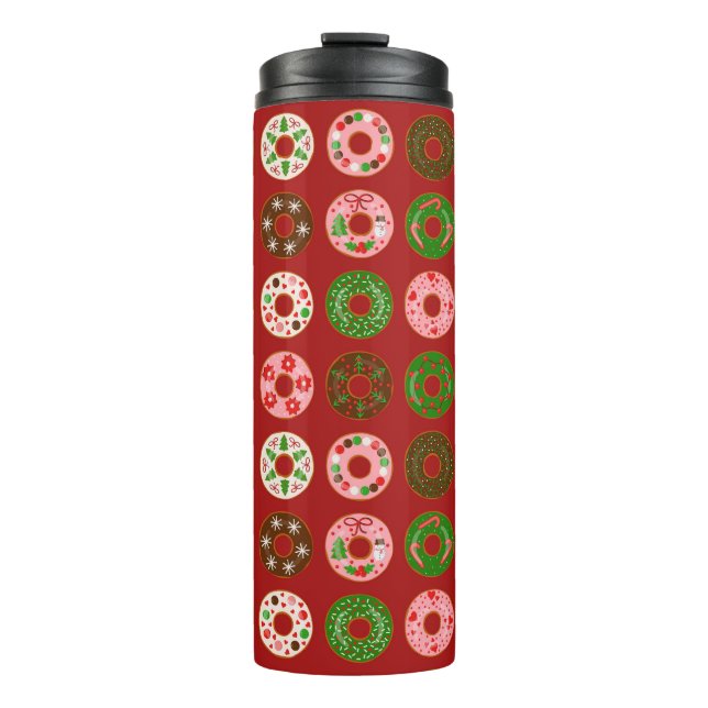 Christmas Doughnut Holiday Treat Pattern Thermal Tumbler (Front)