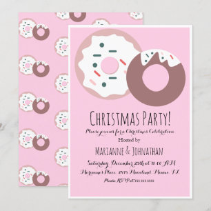 Christmas Doughnut Sprinkles Holiday Theme Invitation