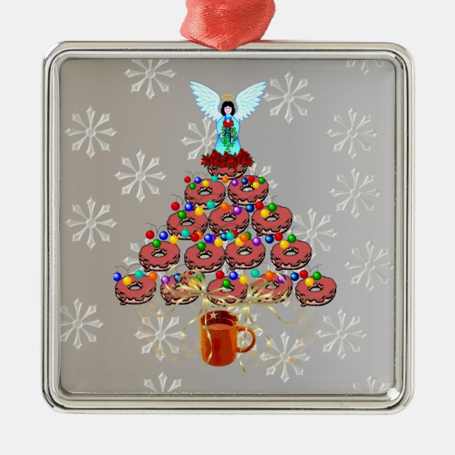 Christmas Doughnut Tree Metal Tree Decoration (Front)