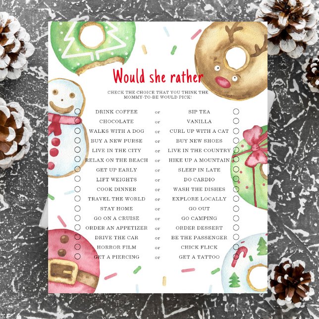 Christmas doughnuts baby shower Would she rather g (Creator Uploaded)