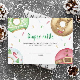 Christmas doughnuts cookies - diaper raffle enclosure card