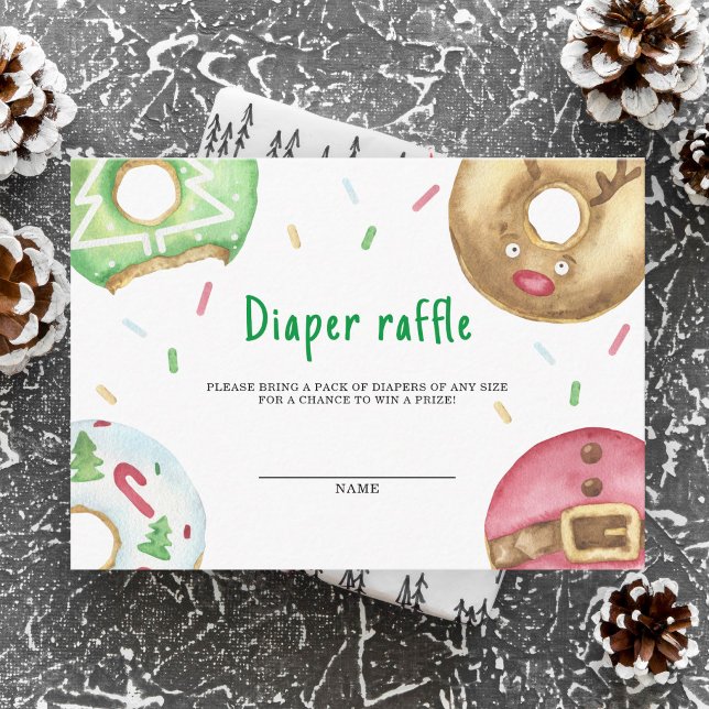 Christmas doughnuts cookies - diaper raffle enclosure card (Creator Uploaded)