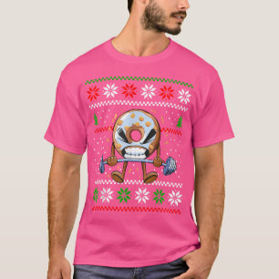 Christmas Doughnuts Lifting Barbells Weights Lover T-Shirt