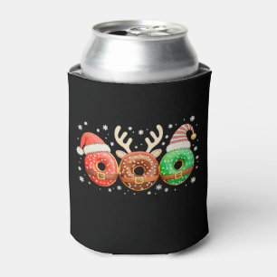 Christmas Doughnuts Santa Reindeer Xmas Doughnut Can Cooler
