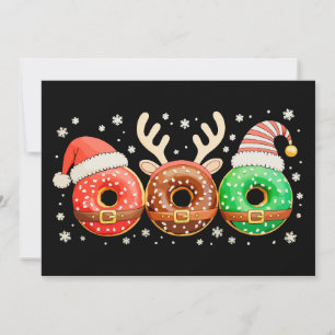 Christmas Doughnuts Santa Reindeer Xmas Doughnut Holiday Card