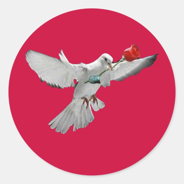 Christmas Dove Classic Round Sticker (Front)