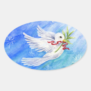 Christmas Dove of Peace Stickers