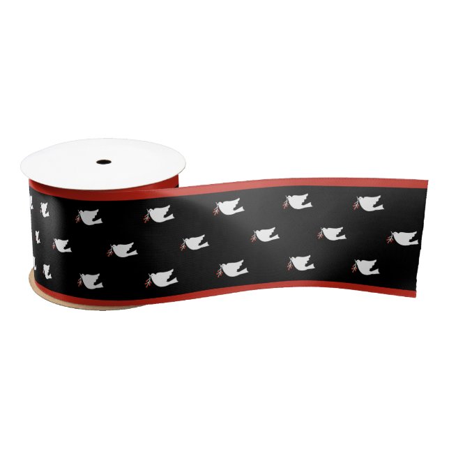 Christmas Dove Ribbon Satin Ribbon (Spool)