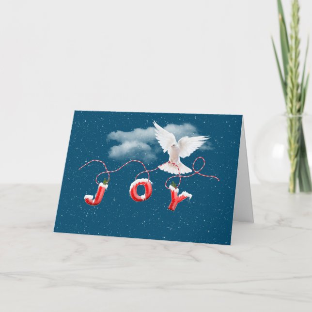 Christmas Dove with Joy Sign Card (Front)