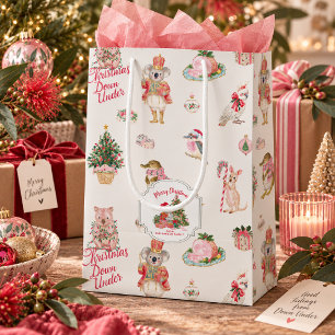 Christmas Down Under Aussie Holiday Animals Medium Gift Bag