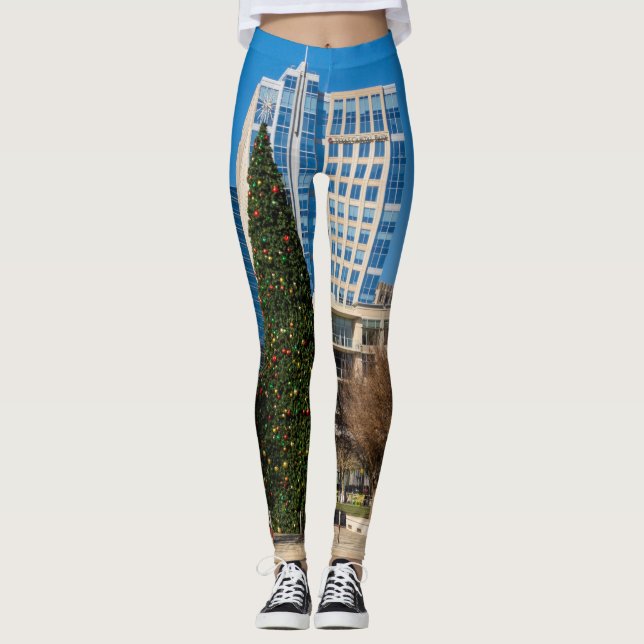 Christmas Downtown Dallas Leggings (Front)