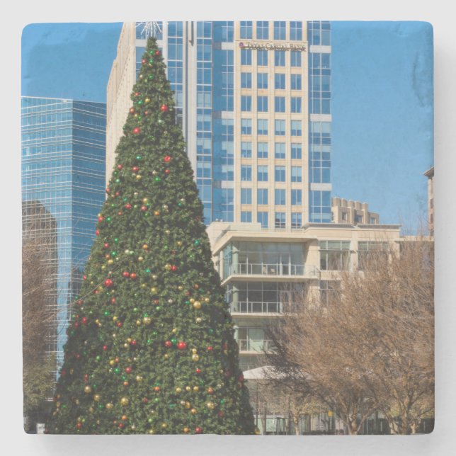 Christmas Downtown Dallas Stone Coaster (Front)