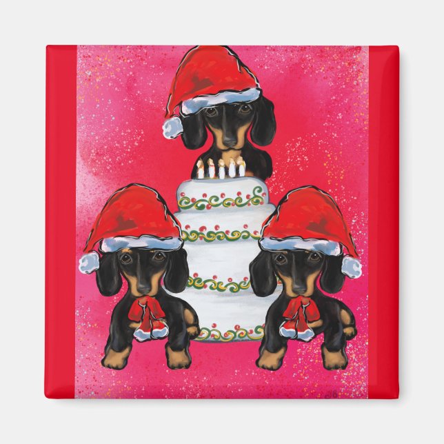 Christmas Doxies Magnet (Front)